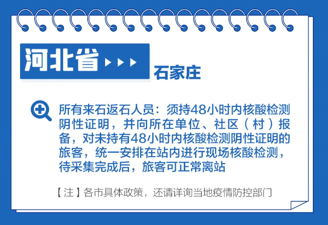 最新石家庄外地返回要求详解